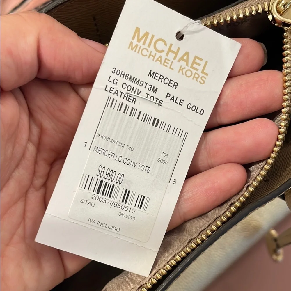 Michael Kors Gold Structured Tote Bag
